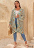 Women's Chic Plus Size Lotus Boho Kimono Dress